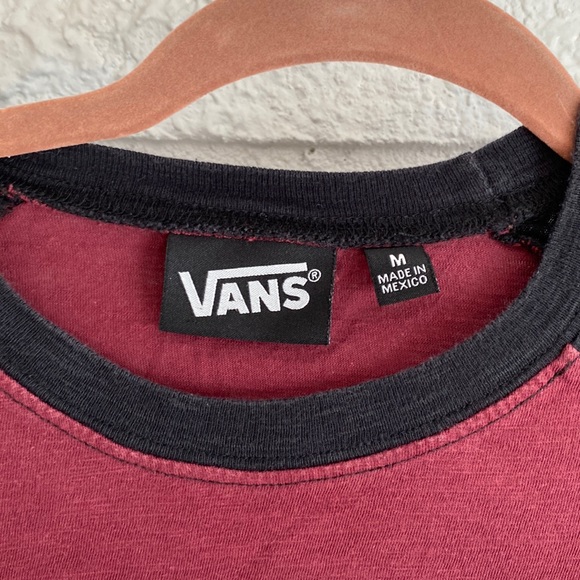 Men’s Vans Maroon Baseball Tee - Picture 3 of 4